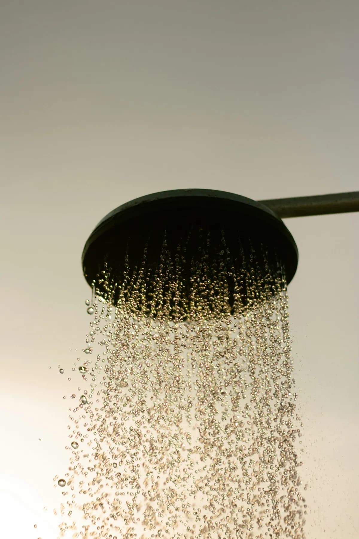 Eau qui coule d'un pommeau de douche